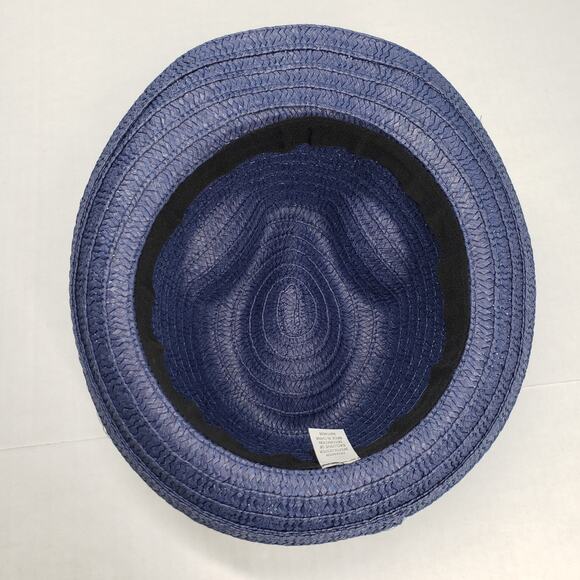 Straw Hat Mens One Size Blue Summer Fedora Cowboy Western Leisure Vacation Beach - Picture 7 of 16